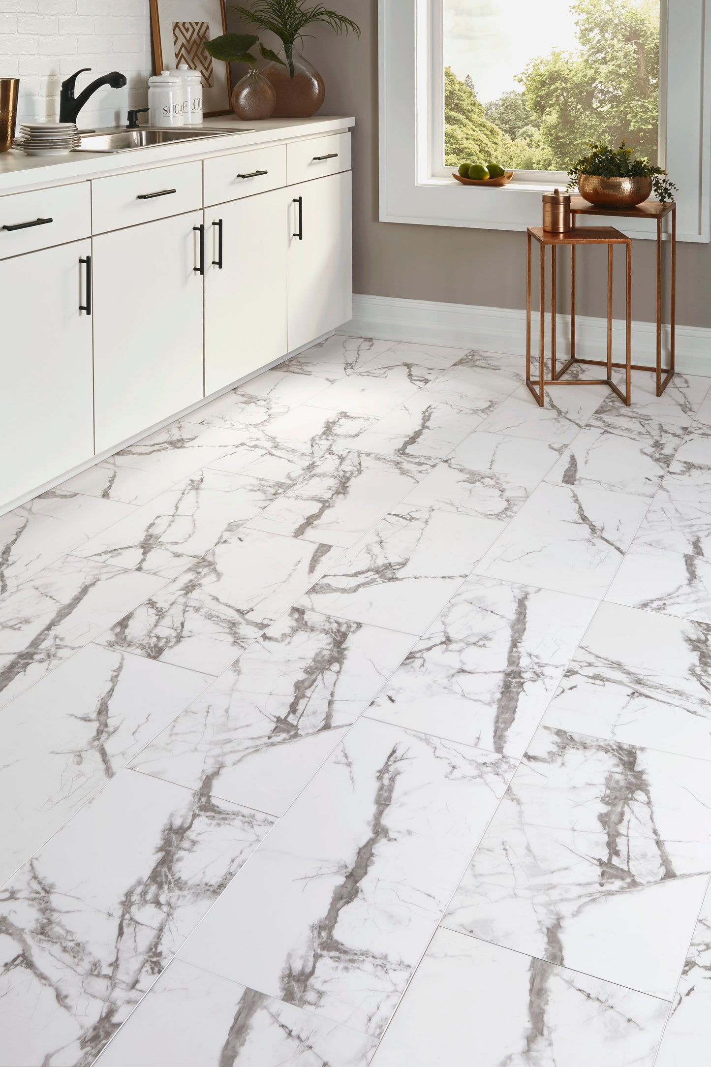 Rigid Core Vinyl Tile - Atrium White - Sample