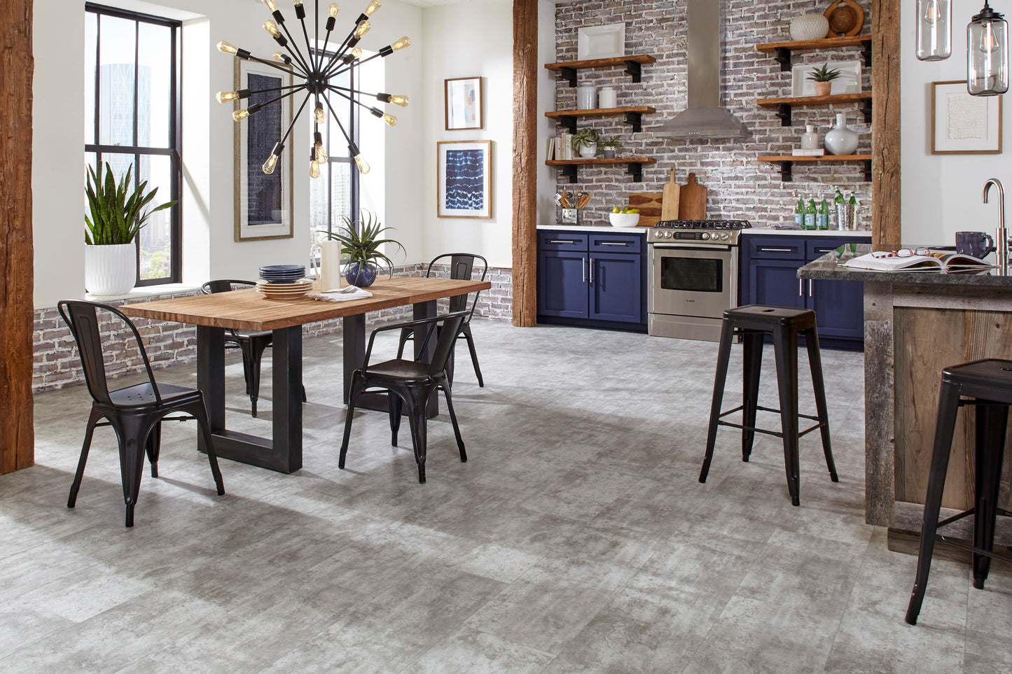 Rigid Core Vinyl Tile - Tarnished Pewter - Sample