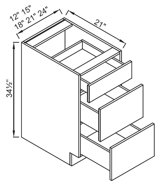 Base Cabinet - Vanity 3 Drawer