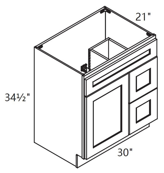 Vanity Sink Base - With Drawers