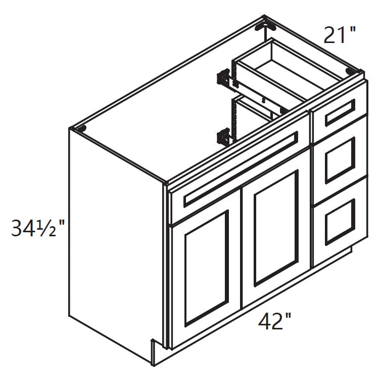 Vanity Sink Base - With Drawers