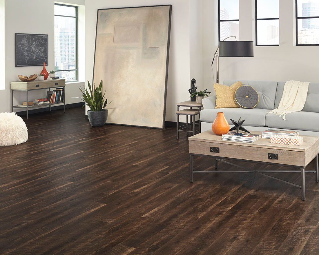 Rigid Core Peel & Stick Vinyl Plank - 	Coffee Antique Walnut