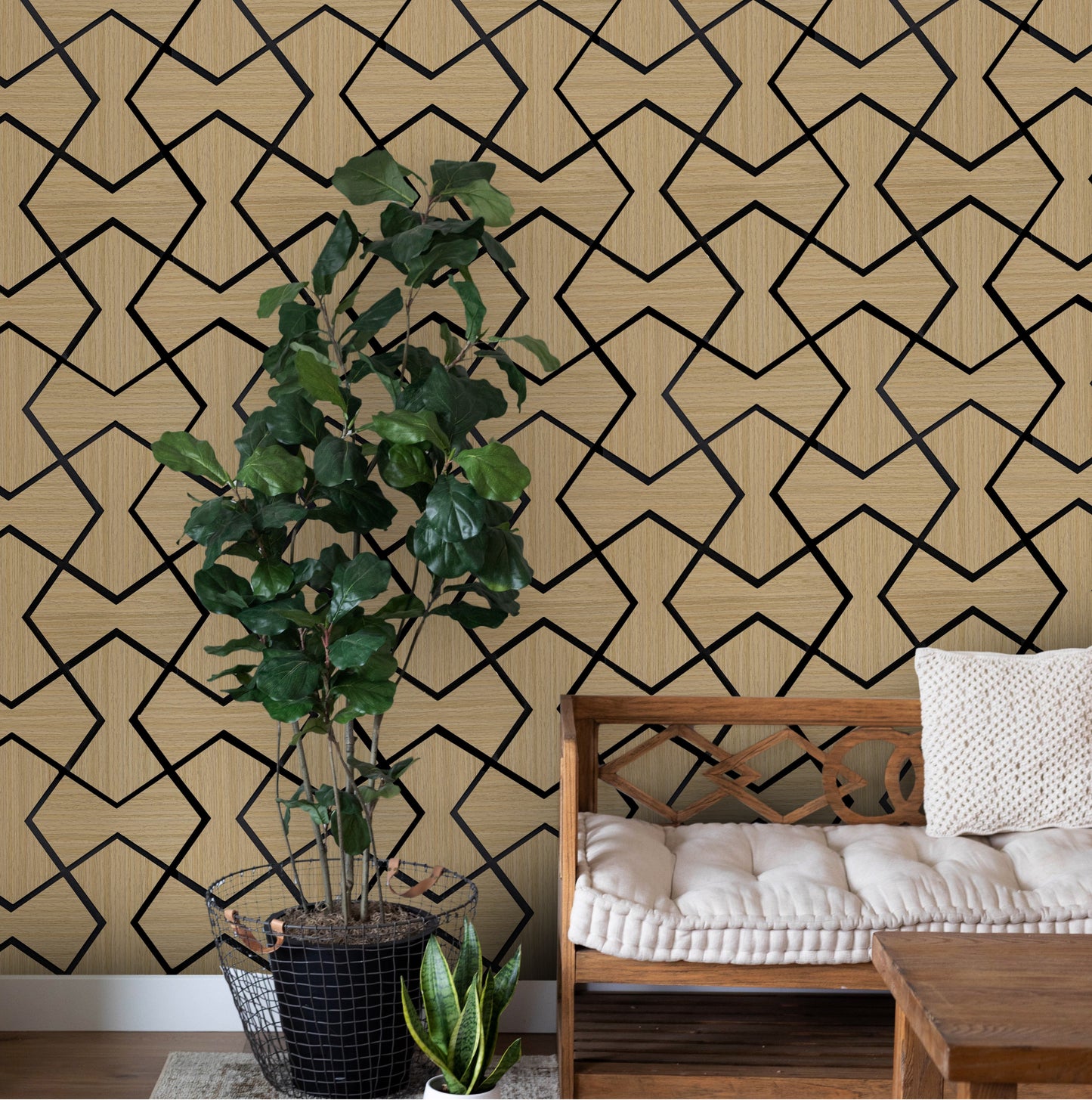 Acoustic Wall Panel - Bowtie - Natural