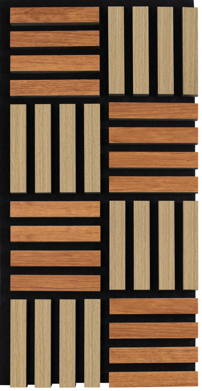 Acoustic Wall Panel - Crosshatch - Natural & Brown