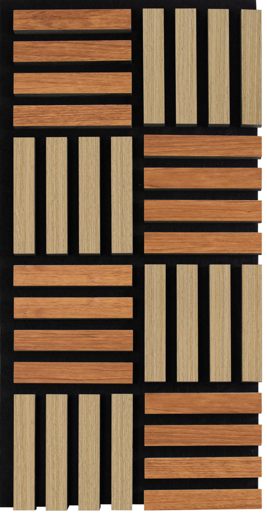 Acoustic Wall Panel - Crosshatch - Natural & Brown