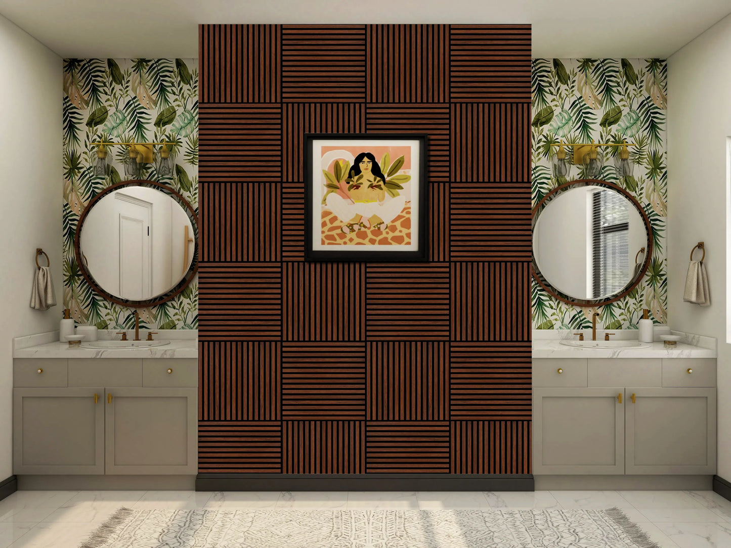Acoustic Wall Panel - Slat - Brown