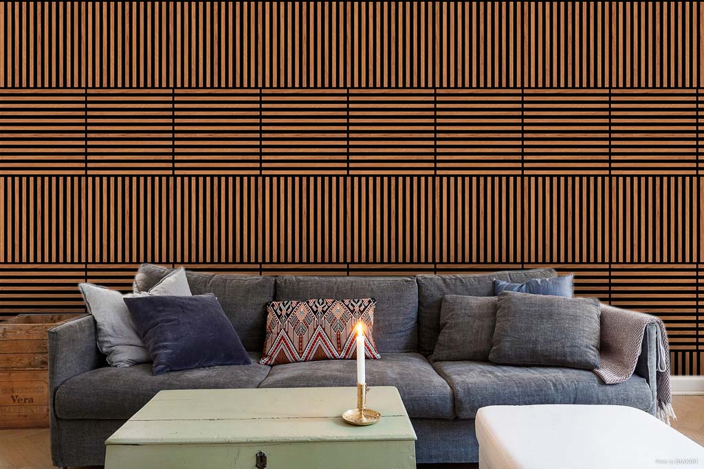 Acoustic Wall Panel - Slat - Brown