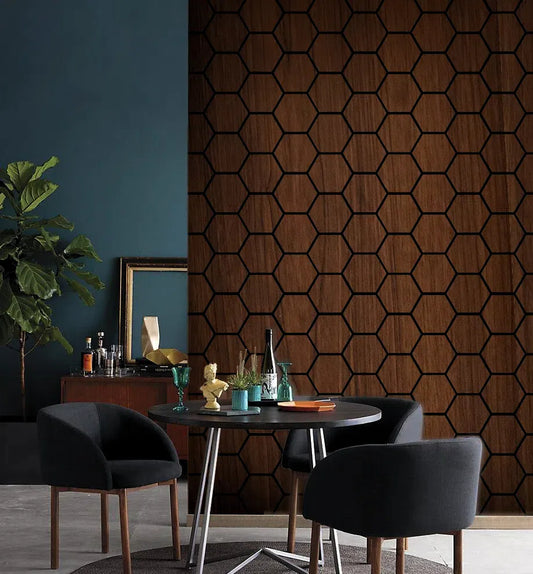 Acoustic Wall Panel - Hexagon - Brown