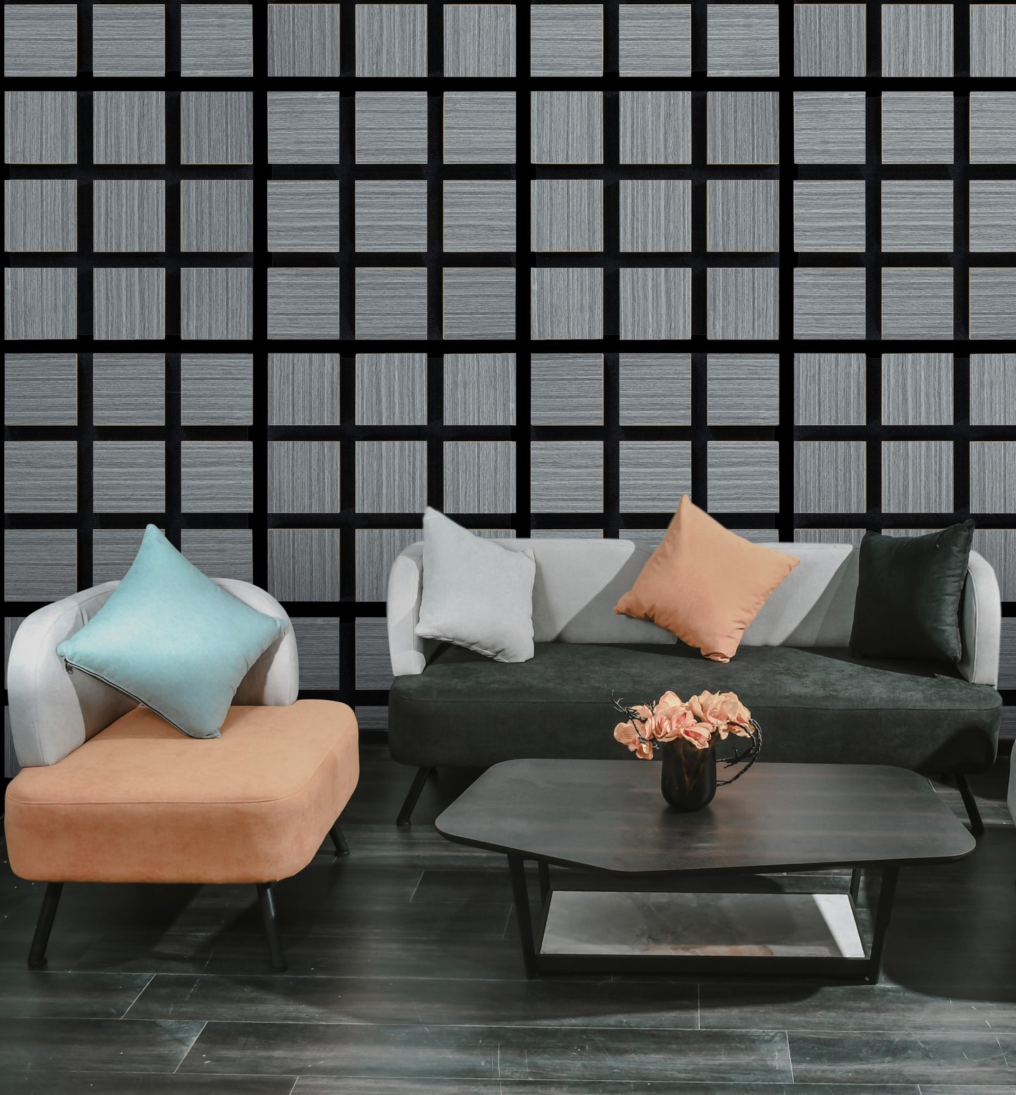 Acoustic Wall Panel - Square - Gray