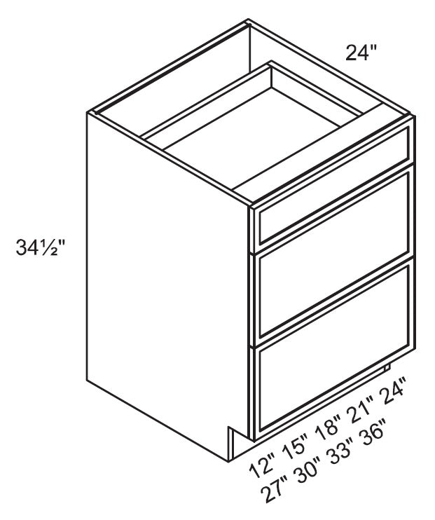 Base Cabinet - 3 Drawer