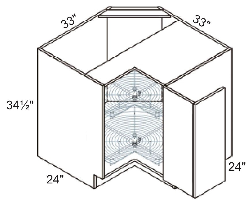 Base Cabinet - Lazy Susan Corner Cabinet - Rotating Shelves