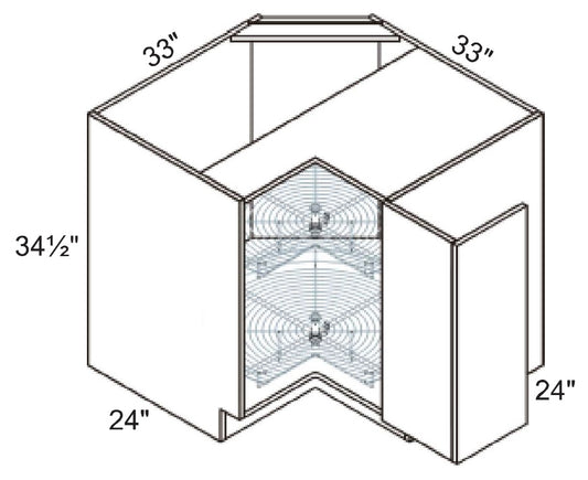 Base Cabinet - Lazy Susan Corner Cabinet - Rotating Shelves