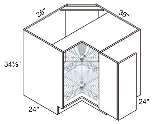 Base Cabinet - Lazy Susan Corner Cabinet - Rotating Shelves