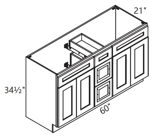 Vanity Sink Base - With Drawers Set