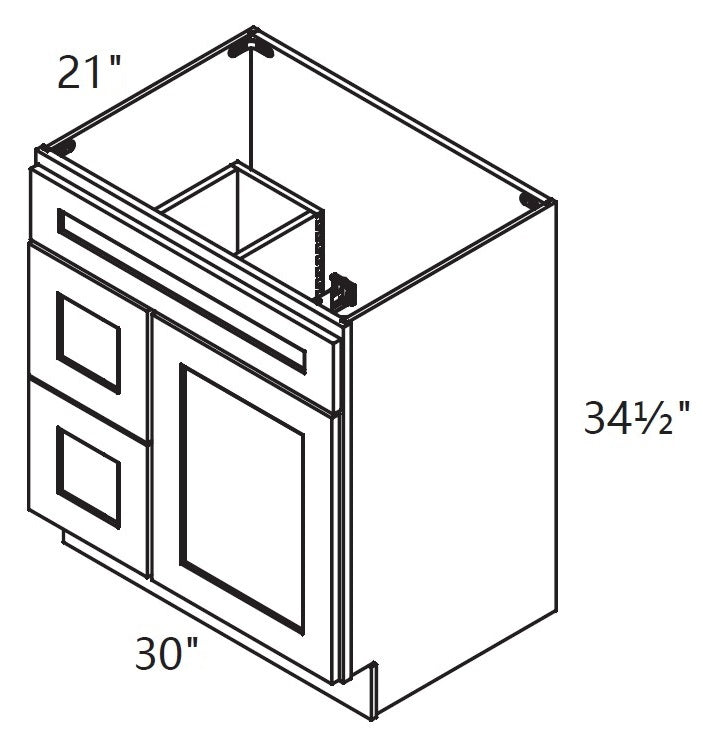 Vanity Sink Base - With Drawers