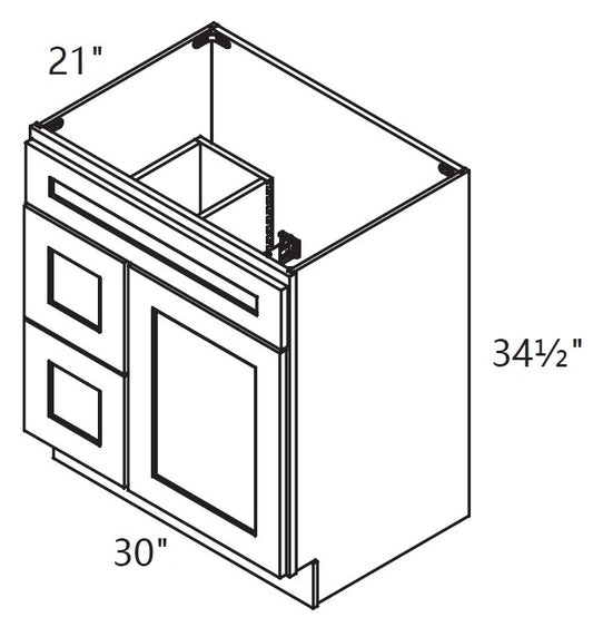 Vanity Sink Base - With Drawers