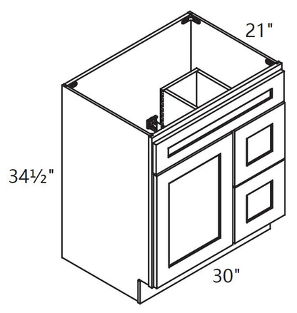 Vanity Sink Base - With Drawers