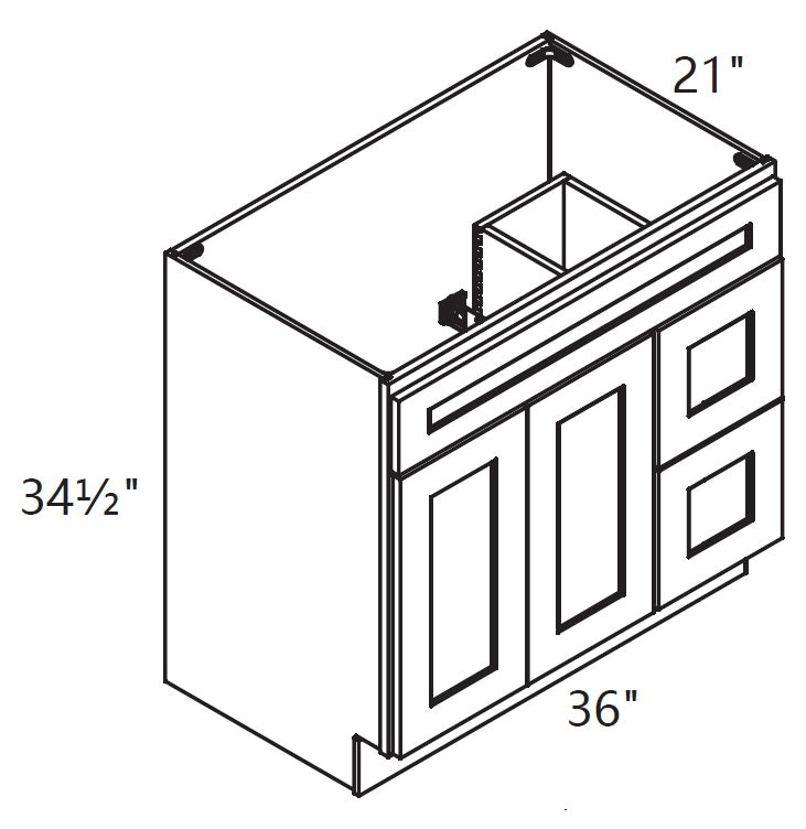 Vanity Sink Base - With Drawers