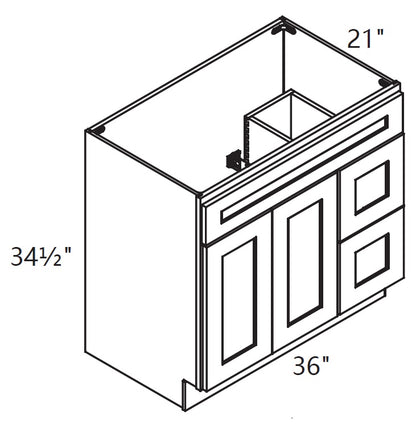 Vanity Sink Base - With Drawers