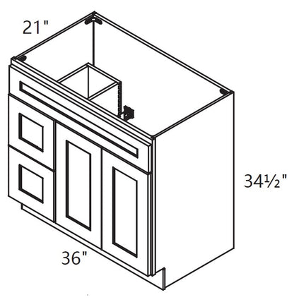 Vanity Sink Base - With Drawers
