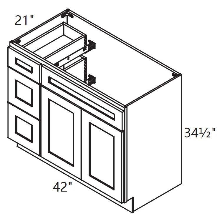 Vanity Sink Base - With Drawers