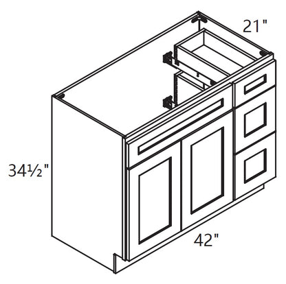 Vanity Sink Base - With Drawers