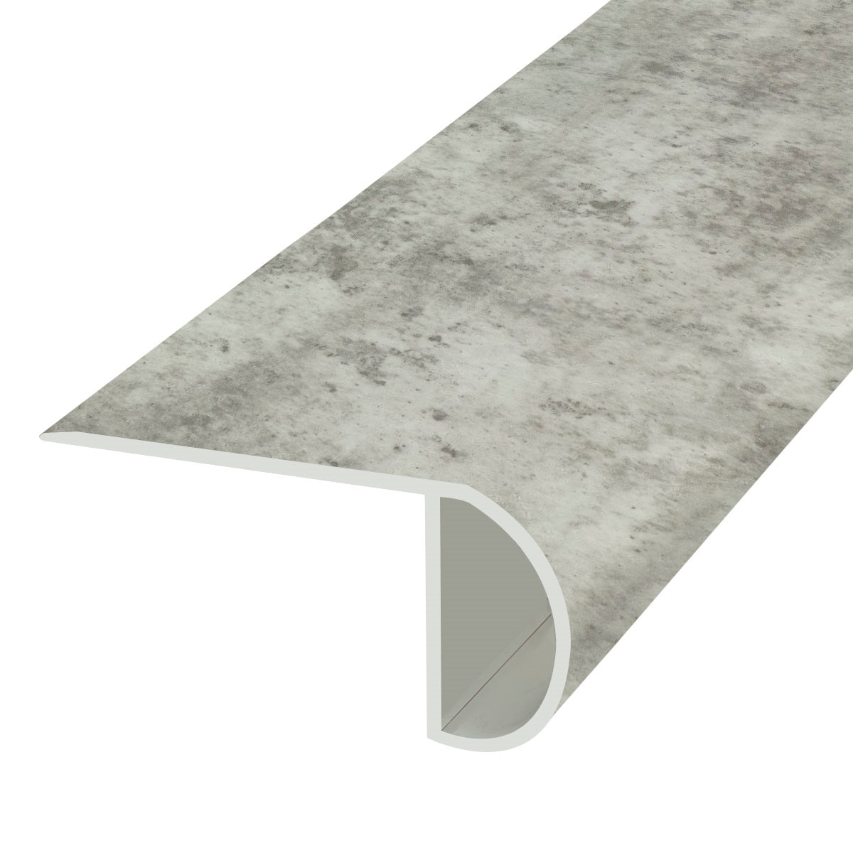 Vinyl Overlap Stair Nose - Tarnished Pewter