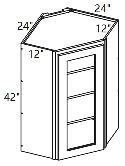 Wall Cabinet - Diagonal Corner Glass Cabinet